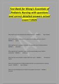 Test Bank for Wong's Essentials of&NewLine;Pediatric Nursing with questions&NewLine;and correct detailed answers actual&NewLine;exam&excl;&excl;&excl;2026