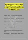 NSG 5140 Midterm Exam Review&colon;&NewLine;Advanced Pathophysiology with&NewLine;questions and well verified answers&NewLine;actual exam&excl;&excl;&excl; 2026
