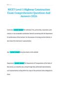NICET Level 1 Highway Construction&NewLine;Exam-Comprehensive Questions And&NewLine;Answers 2026