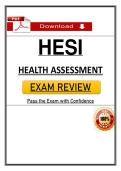Pass HESI Health Assessment Exam &ndash; Nursing Review &lpar;2026&sol;2027&rpar; Latest PDF