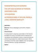 Test Bank for Fundamentals of Nursing&colon; The Art and Science of Person-Centered Care 10th Edition &vert; Chapters 1&ndash;47 &vert; Practice Questions & Rationales&NewLine;