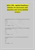 WGU C784 - Applied Healthcare&NewLine;Statistics Pre-Assessment with&NewLine;Questions and correct detailed&NewLine;answers