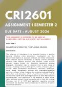 CRI2601 Assignment 1 &lbrace;COMPLETE ANSWERS&rcub; Semester 2 &lpar;Due Date&colon; August 2026&rpar;