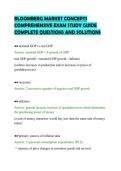 BLOOMBERG MARKET CONCEPTS&NewLine;COMPREHENSIVE EXAM STUDY GUIDE&NewLine;COMPLETE QUESTIONS AND SOLUTIONS&NewLine;