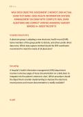 WGU D033 OBJECTIVE ASSESSMENT 2 NEWEST 2026 ACTUAL &NewLine;EXAM TEST BANK&vert; D033 HEALTH INFORMATION SYSTEMS &NewLine;MANAGEMENT OA EXAM WITH COMPLETE REAL EXAM &NewLine;QUESTIONS AND CORRECT VERIFIED ANSWERS&sol; ALREADY &NewLine;GRADED A&plus; &lpar;MOST RECENT&excl;&excl;&rpar;