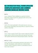 BLS INSTRUCTOR FINAL PAPER UPDATED&NewLine;COMPLETE QUESTIONS AND CORRECT&NewLine;ANSWERS BUNDLED REVIEW GUIDE&NewLine;