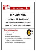 BSN 266 HESI Exam &ndash; Med Surg &ndash; Actual Questions & Answers &lpar;BSN&rpar; &lpar;Updated PDF&rpar;