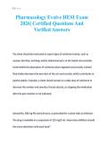 Pharmacology Evolve HESI Exam&NewLine;2026&vert; Certified Questions And&NewLine;Verified Answers