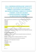 COA -CERTIFIED OPHTHALMIC ASSISTANT &NewLine;TEST BANK 2 EXAM REVIEW WITH ACTUAL &NewLine;CORRECT QUESTIONS AND VERIFIED &NewLine;DETAILED ANSWERS&vert; CURRENTLY TESTING &NewLine;VERSION &vert; ALREADY GRADED &NewLine;A&plus;&vert;NEWEST&vert;EXPERT VERIFIED FOR &NewLine;GUARANTEED PASS 2026&sol;2027 