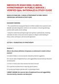 NBCDCH-PS EXAM 2026 &vert; CLINICAL HYPNOTHERAPY IN PUBLIC SERVICE &vert; VERIFIED Q&A&comma; RATIONALES & STUDY GUIDE