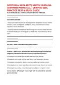 NCCP EXAM 2026&ndash;2027 &vert; NORTH CAROLINA CERTIFIED PARALEGAL &vert; VERIFIED Q&A&comma; PRACTICE TEST & STUDY GUIDE