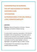 Test Bank for Fundamentals of Nursing&colon; The Art and Science of Person-Centered Care 10th Ed &vert; Chapters 1&ndash;47 &vert; Practice Questions & Rationales &vert; NCLEX-Style Exam Prep&NewLine;
