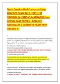 North Carolina Well Contractor Exam &NewLine;PRACTICE EXAM 2026 -2027&vert; 150 &NewLine;ORIGINAL QUESTIONS & ANSWERS from &NewLine;ACTUAL PAST PAPERS &vert; DETAILED &NewLine;RATIONALES &vert; COMPLETE EXAM PREP &NewLine;GRADED A&plus; 