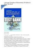 Lehninger Principles of Biochemistry&comma; 7th Edition Test Bank &vert; David L&period; Nelson & Michael M&period; Cox &vert; Questions & Answers&NewLine;