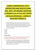 FLORIDA UNDERGROUND UTILITY &NewLine;CONTRACTOR EXAM PRACTICE EXAM &NewLine;2026 -2027&vert; 150 ORIGINAL QUESTIONS &NewLine;& ANSWERS from ACTUAL PAST PAPERS &NewLine;&vert; DETAILED RATIONALES &vert; COMPLETE &NewLine;EXAM PREP GRADED A&plus; 