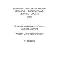 WGU D180 - TASK 3 EDUCATIONAL RESEARCH &vert; ACCURATE AND VERIFIED &vert; UPDATE &NewLine;2026&NewLine;