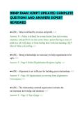 BRMP EXAM SCRIPT UPDATED COMPLETE&NewLine;QUESTIONS AND ANSWERS EXPERT&NewLine;REVIEWED&NewLine;