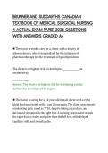 BRUNNER AND SUDDARTHS CANADIAN&NewLine;TEXTBOOK OF MEDICAL SURGICAL NURSING&NewLine;4 ACTUAL EXAM PAPER 2026 QUESTIONS&NewLine;WITH ANSWERS GRADED A&plus;