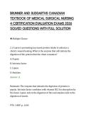 BRUNNER AND SUDDARTHS CANADIAN&NewLine;TEXTBOOK OF MEDICAL SURGICAL NURSING&NewLine;4 CERTIFICATION EVALUATION EXAMS 2026&NewLine;SOLVED QUESTIONS WITH FULL SOLUTION&NewLine;