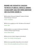 BRUNNER AND SUDDARTHS CANADIAN&NewLine;TEXTBOOK OF MEDICAL SURGICAL NURSING&NewLine;4 EXAM SCRIPT 2026 TEST PAPER QUESTIONS&NewLine;AND SOLUTIONS GRADED A&plus;