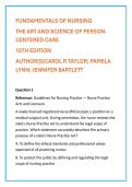 Test Bank for Fundamentals of Nursing&colon; The Art and Science of Person-Centered Care 10th Edition &vert; Chapters 1&ndash;47 &vert; Practice Questions & Rationales&NewLine;