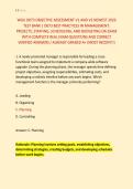 WGU D073 OBJECTIVE ASSESSMENT V1 AND V2 NEWEST 2026 &NewLine;TEST BANK &vert; D073 BEST PRACTICES IN MANAGEMENT&colon; &NewLine;PROJECTS&comma; STAFFING&comma; SCHEDULING&comma; AND BUDGETING OA EXAM &NewLine;WITH COMPLETE REAL EXAM QUESTIONS AND CORRECT &NewLine;VERIFIED ANSWERS &sol; ALREADY GRADED A&plus; &lpar;MOST RECEN