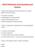 NHCO PHLEBOTOMY EXAM &lpar;Latest 2026 &sol; 2027 Update&rpar; Questions & Accurate Correct Answers &lpar;100&percnt; Correct Verified Answers&rpar; Already Graded A&plus;