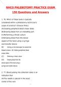 2027 NHCO Phlebotomy Exam BUNDLED Questions & Answers &vert; NHCO Phlebotomy Practice Test 2026&sol;2027 &vert; Certified Phlebotomy Technician &lpar;CPT&rpar; Study Guide &vert; 100&plus; Practice Questions with Detailed Answers &vert; Latest NHCO Exam Prep&comma; Order of Draw&comma; Venipuncture&comma; Safet