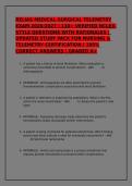 RELIAS MEDICAL-SURGICAL TELEMETRY EXAM 2026&sol;2027 &vert; 130&plus; VERIFIED NCLEX-STYLE QUESTIONS WITH RATIONALES &vert; UPDATED STUDY  FOR NURSING & TELEMETRY CERTIFICATION &vert;  &vert; GRADED A&plus;