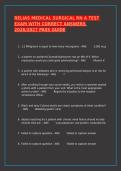 RELIAS MEDICAL SURGICAL EXAMS WITH CORRECT ANSWERS