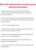 NHA CCMA Administrative Assisting Review Exam &lpar;Latest 2026 &sol; 2027 Update&rpar; Questions & Accurate Correct Answers &lpar;100&percnt; Correct Verified Answers&rpar; Already Graded A&plus;