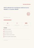CRCR Certification Exam Actual 2026&sol;2027 &ndash; Complete Questions with Detailed Rationales &vert; 100&percnt; Verified Correct Answers &ndash; Pass Guaranteed &ndash; A&plus; Graded Exam
