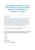 ATI Nutrition Proctored Exam ACTUAL EXAM 2026&sol;2027 &vert; ATI Nursing Nutrition Assessment &vert; Verified Q&A &vert; Pass Guaranteed - A&plus; Graded&NewLine;&NewLine;
