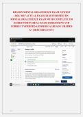 HESI RN MENTAL HEALTH EXIT EXAM NEWEST &NewLine;2026&sol; 2027 ACTUAL EXAM&vert; HESI RN &NewLine;MENTAL HEALTH EXIT EXAM WITH COMPLETE 150 &NewLine;&lpar;SCREENSHOT&rpar; REAL EXAM QURESTIONS AND &NewLine;CORRECT VERIFIED ANSWERS&sol; ALREADY GRADED &NewLine;A&plus; &lpar;MOST RECENT&excl;&excl;&rpar; 