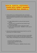 MEDICAL SURGERY ASSESMENT WITH CORRECT ANSWERS 2026&sol;2027