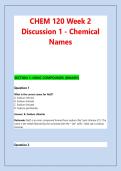 CHEM 120 Week 2 &NewLine;Discussion 1 - Chemical &NewLine;Names