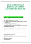 EDF 3210 MIDTERM EXAM &NewLine;QUESTIONS WITH CORRECT &NewLine;ANSWERS LATEST UPDATE 2026