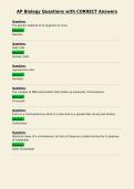 AP Biology Questions with CORRECT Answers