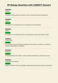 AP Biology Questions with CORRECT Answers