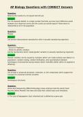 AP Biology Questions with CORRECT Answers