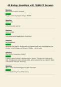 AP Biology Questions with CORRECT Answers