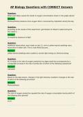 AP Biology Questions with CORRECT Answers