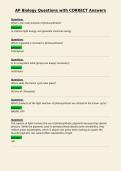 AP Biology Questions with CORRECT Answers
