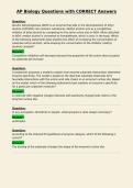 AP Biology Questions with CORRECT Answers