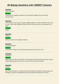 AP Biology Questions with CORRECT Answers