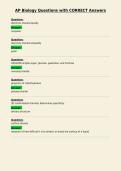 AP Biology Questions with CORRECT Answers
