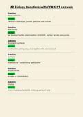 AP Biology Questions with CORRECT Answers