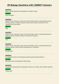 AP Biology Questions with CORRECT Answers