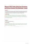 Missouri POST Study Guide Exam Questions and Correct Answers Plus Rationales &vert; Latest