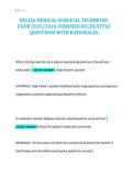 RELIAS MEDICAL-SURGICAL TELEMETRY&NewLine;EXAM 2025&sol;2026 &vert;VERIFIED NCLEX-STYLE&NewLine;QUESTIONS WITH RATIONALES